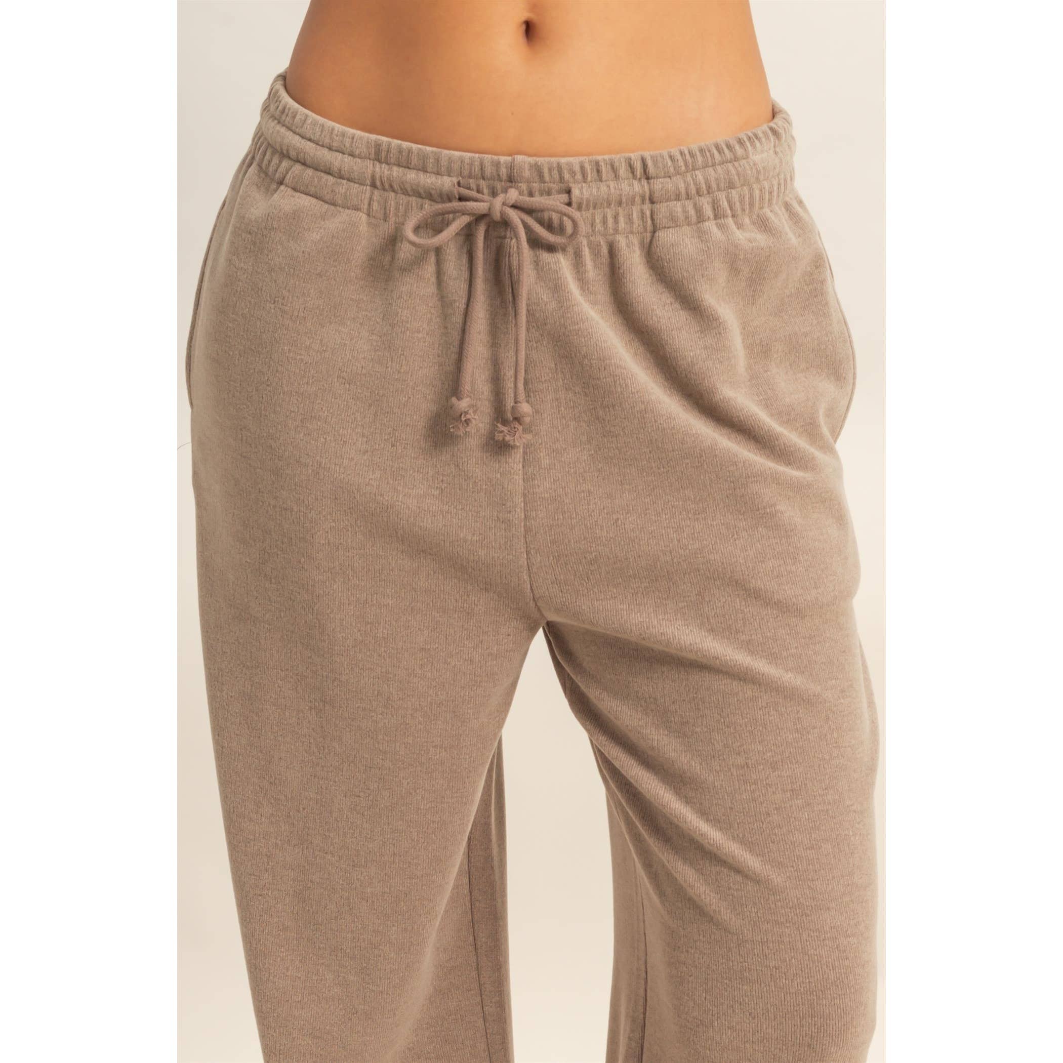 Double Zero - Vendita all'ingrosso Pantaloni sportivi/da jogging loungewear - Donna - Pantaloni jogger a costine morbide con coulisse e vestibilità comoda22