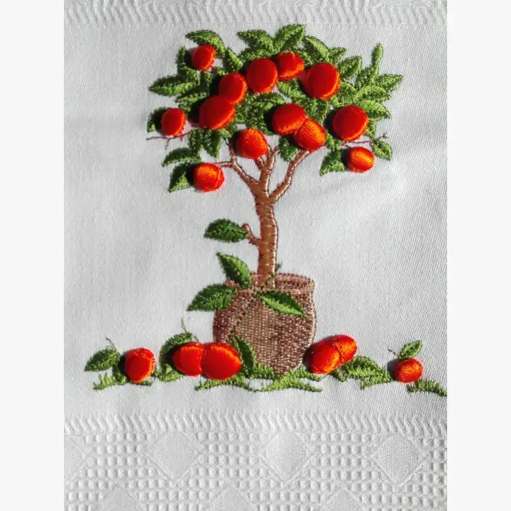 Nordlinen - Wholesale Tea Towel - Orange Tree Embroidered Cotton Tea Towels - Dishcloth2