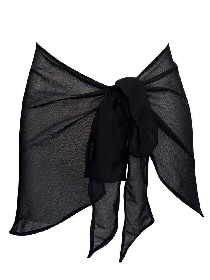 ZEPHYR SARONG | ZWART voor wholesale door SLATE SWIM