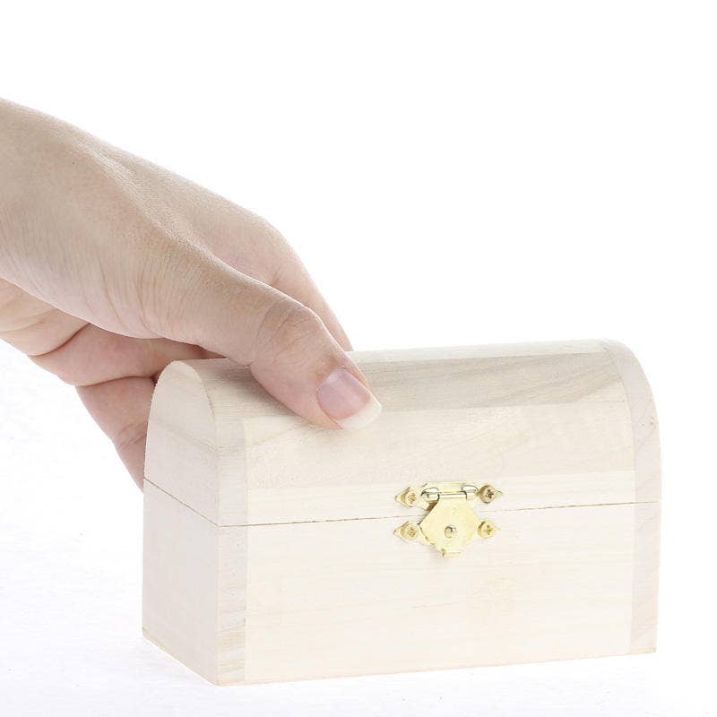 Factory Direct Craft - Wholesale Decorative Box - 2-1/4" x 4-1/2" Unfinished Wood Treasure Chest Keepsake Box 2