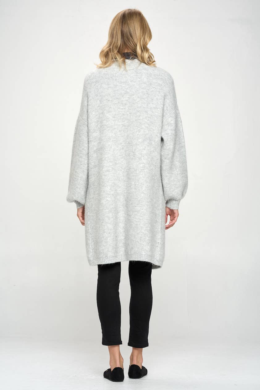 Grigio Cardigan oversize in maglia con maniche lunghe in vendita all'ingrosso su Faire1