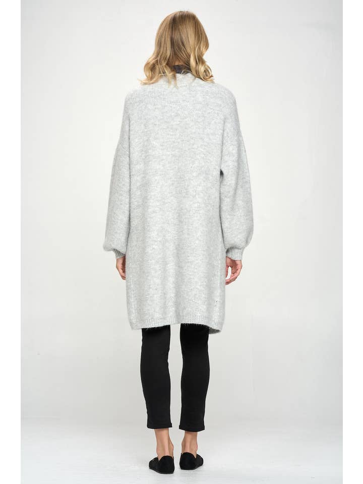 Grigio Cardigan oversize in maglia con maniche lunghe in vendita all'ingrosso su Faire1