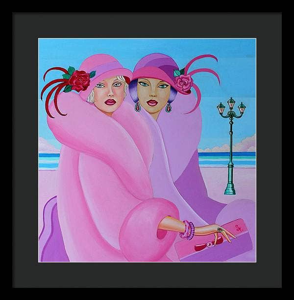 Sharon Tatem Fashion LLC - Wholesale Art Print - Palm Beach Pink Ladies - Framed Print17