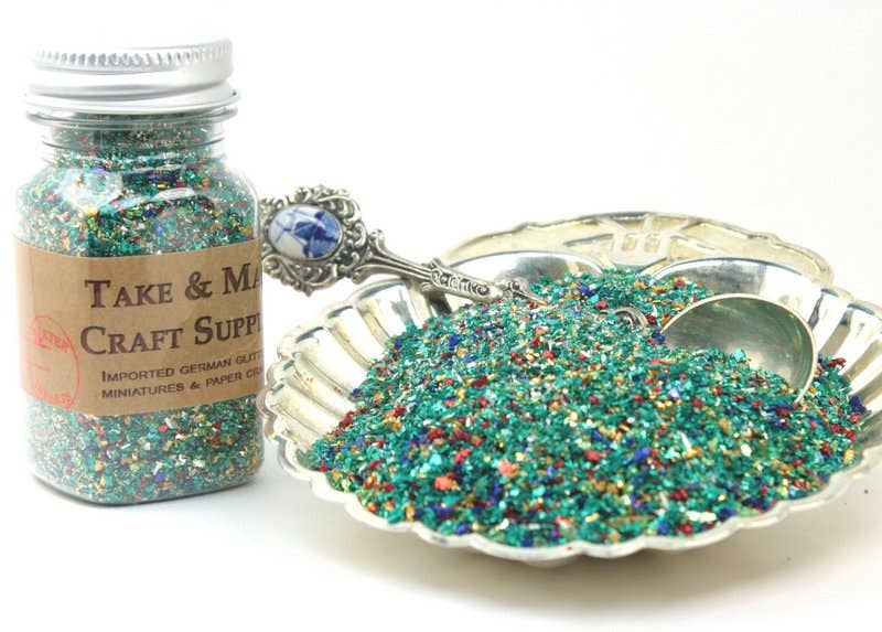 Sea Glass - Medley German Glass Glitter -90 Grit - Bulk Bags for wholesale on Faire1