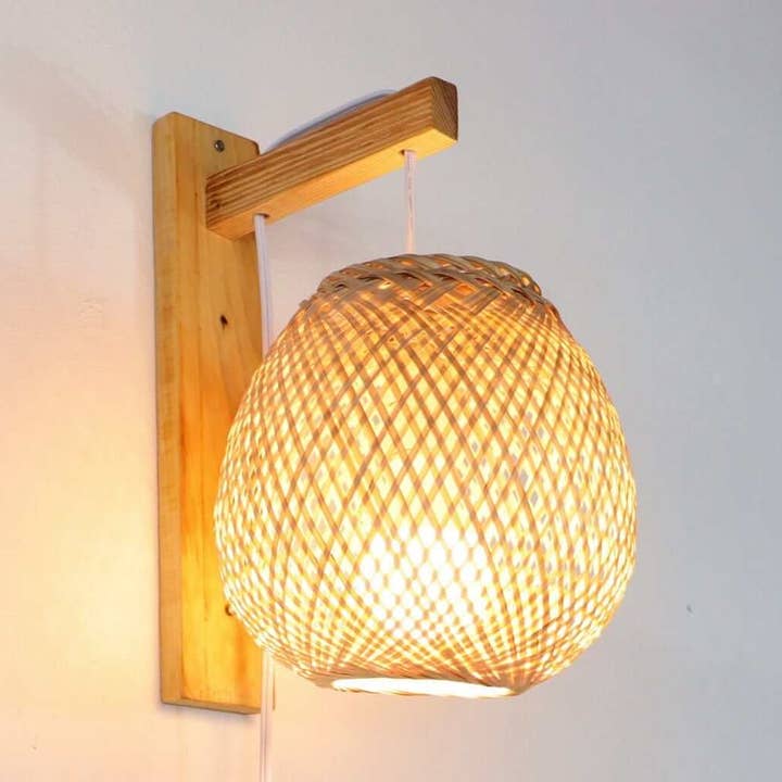 KIRIN - Applique murale bohème en bambou thaï (18-20 cm) pour la vente par Thaihomeshop