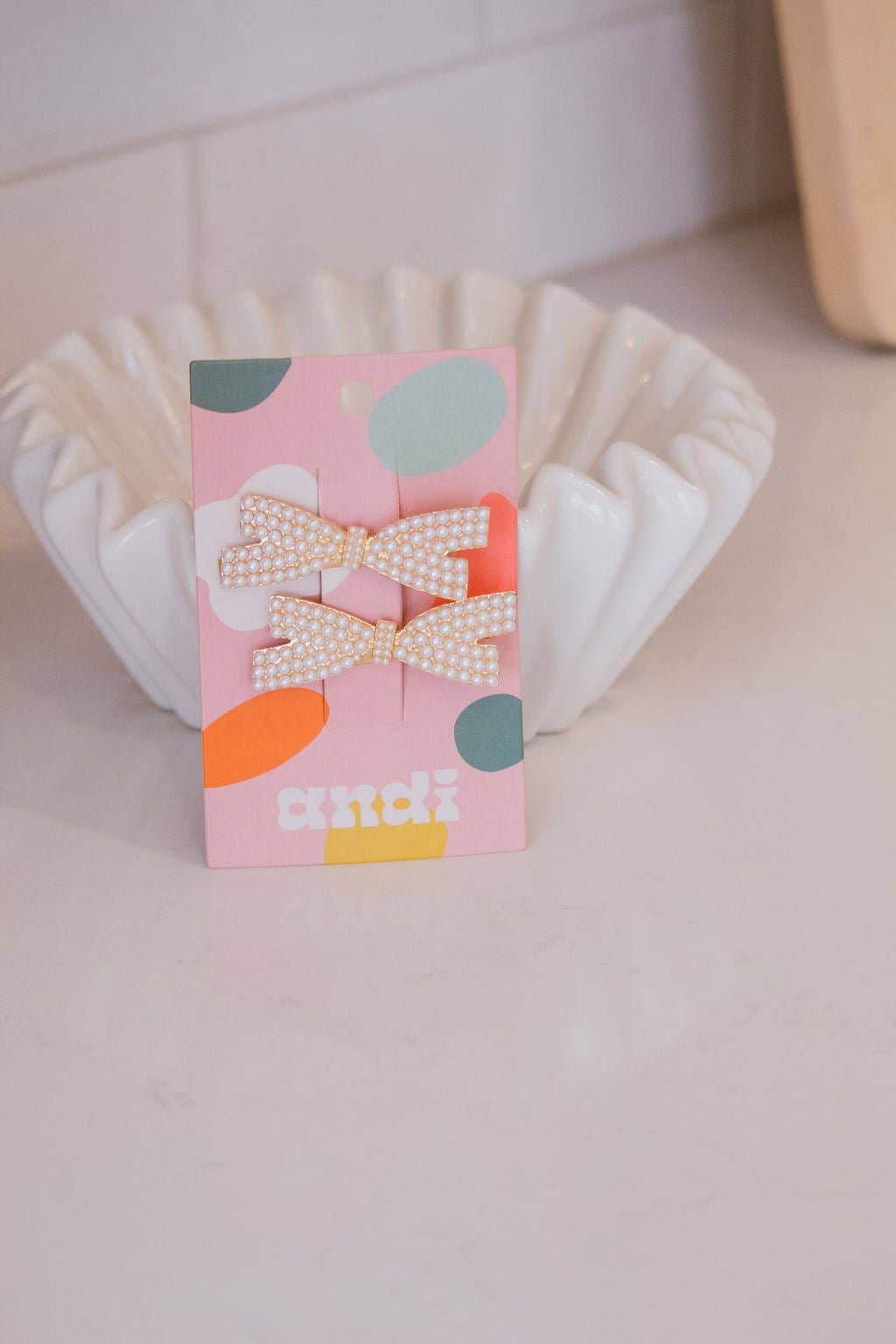 Shop Andi - Wholesale Hair Clip - Women's - Pearl Bow Clips 2-pack1