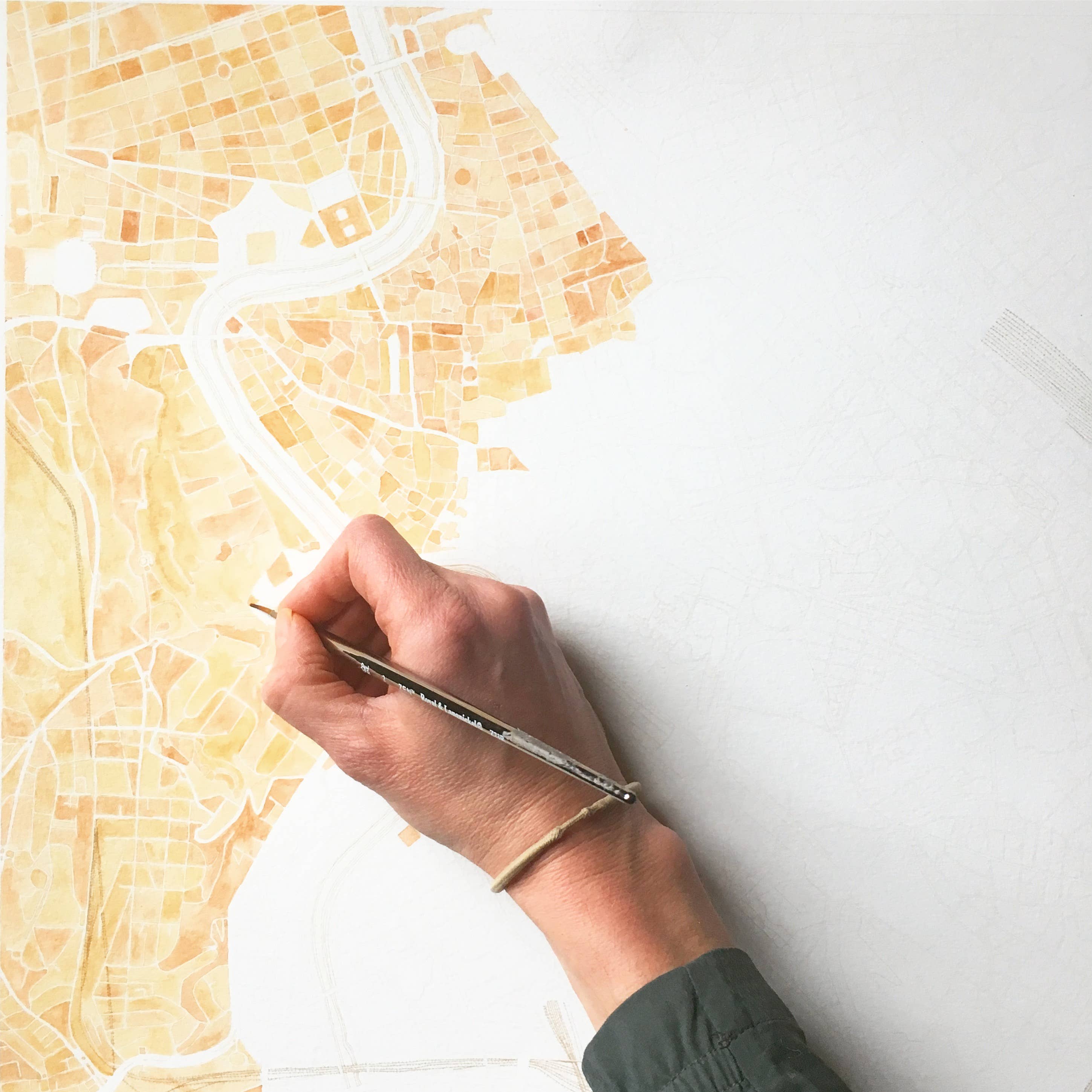 Turn-of-the-Centuries - Wholesale Art Print - Rome Watercolor Map + Sketch - A2 ART PRINT5