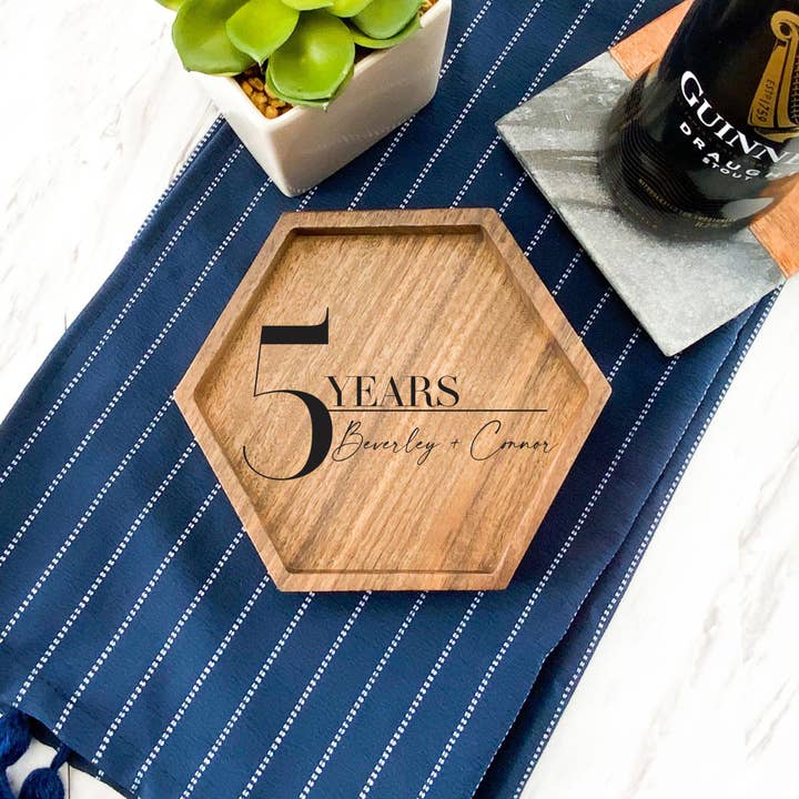 5º aniversario, regalo de aniversario, regalo para ella para venta al por mayor de Hometown Engraving and Printing LLC