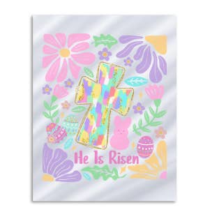 He Is Risen Floral DTF Transfer for wholesale by Pretty Pop Transfers