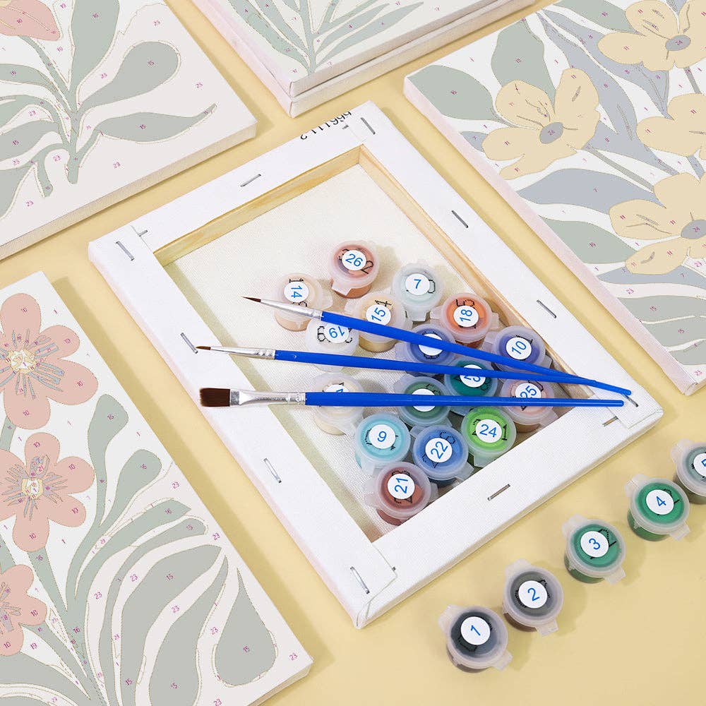 Paint Your Numbers – Großhandel Bastelset – Botanical Brights 6er-Pack Mini-Mal-nach-Zahlen-Set2