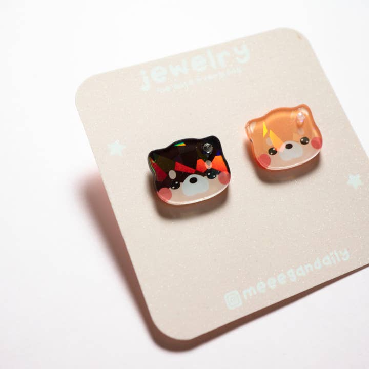 Shiba Acrylic Earrings for wholesale by Notmehmehstudio