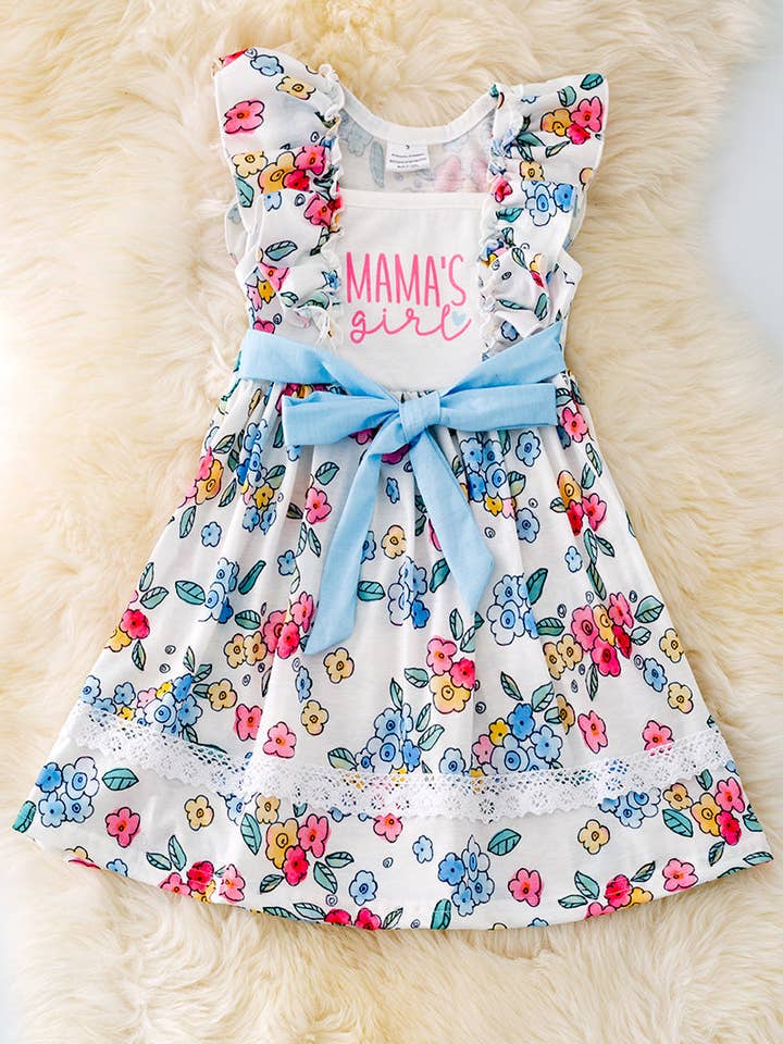 Mama's girl floral printed dress. DRG41301 JEAN for wholesale by Kids Charm Online