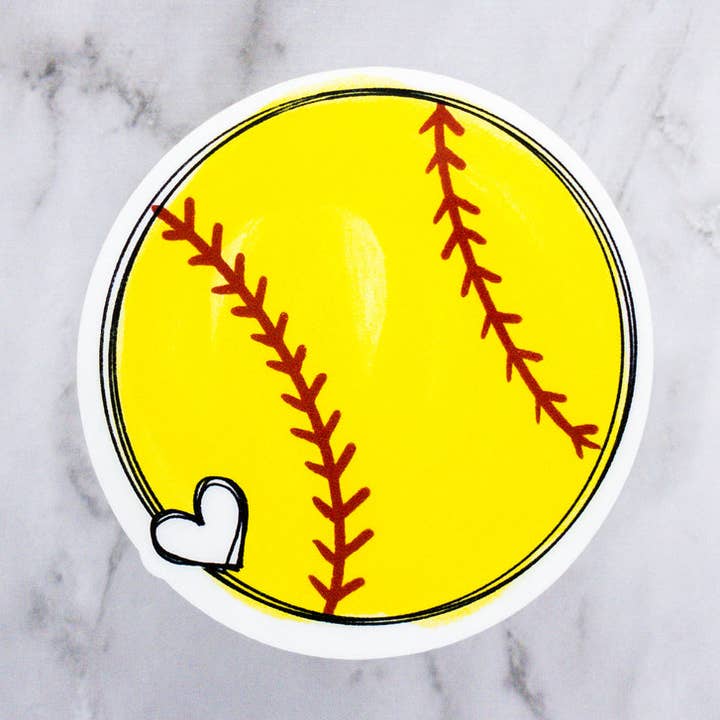 Pegatina Corazón Softbol para venta al por mayor de MaMarie & Co.