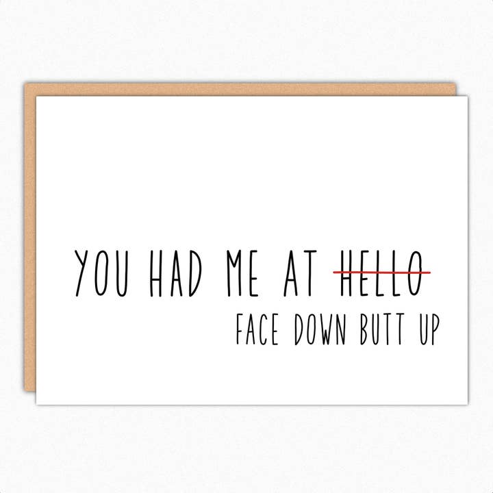 In A Nutshell Studio - Vente Cartes d'anniversaire - Carte d'anniversaire coquine : Face Down Butt Up