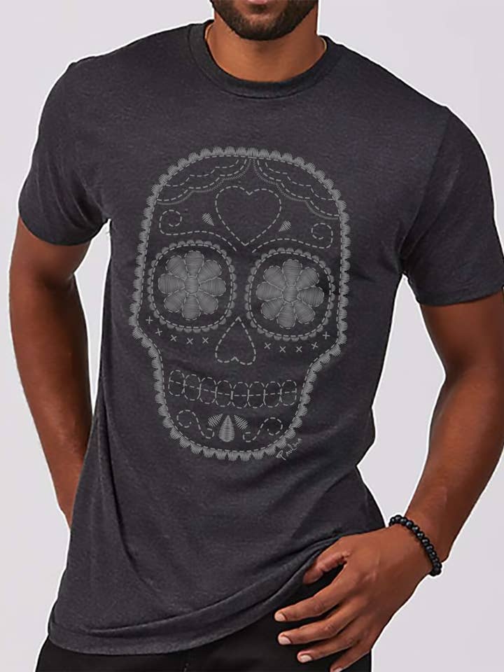Men's Sugar skull Tee Unisex for wholesale by Paulina Clothing