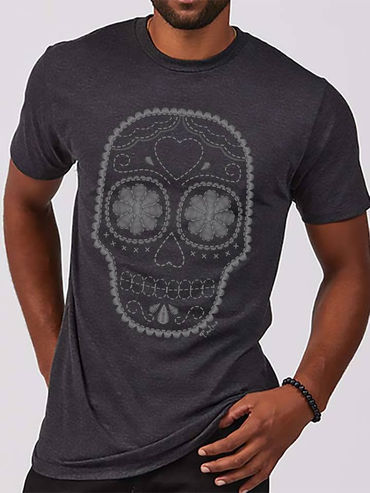 Men's Sugar skull Tee Unisex for wholesale by Paulina Clothing