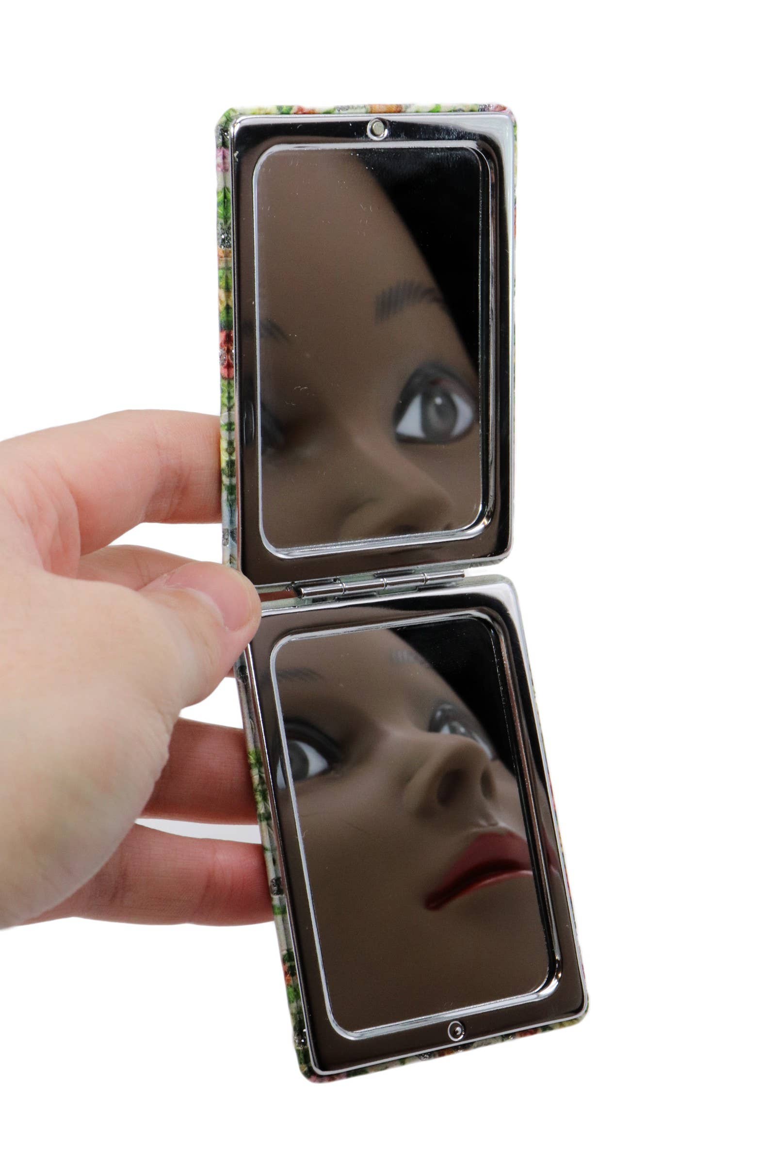 AS SHOWN Guadalupe Glitter Compact Makeup Mirror - 12 Pcs for wholesale on Faire4