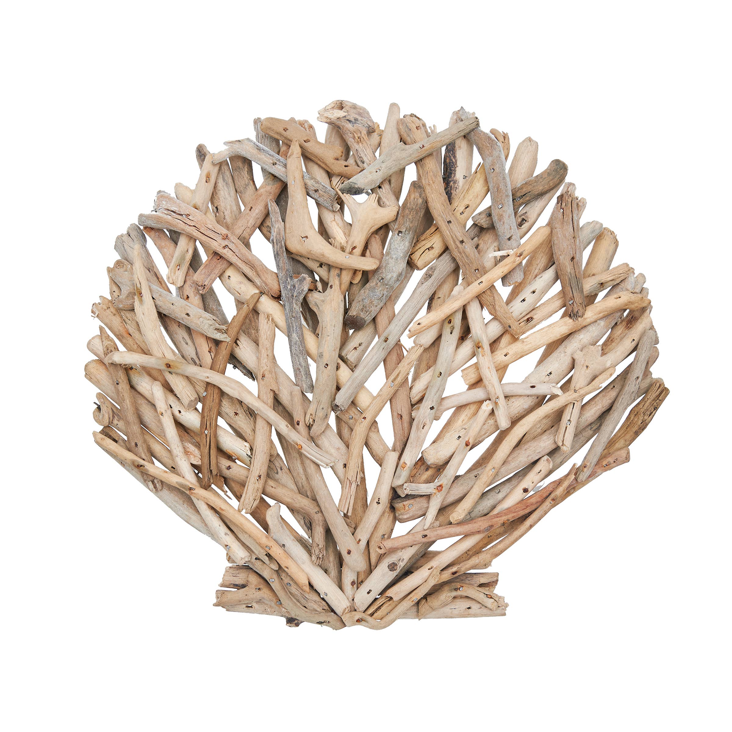 Beachcombers - Wholesale Wall Accent - Driftwood Clam Shell Shaped Wall Decor