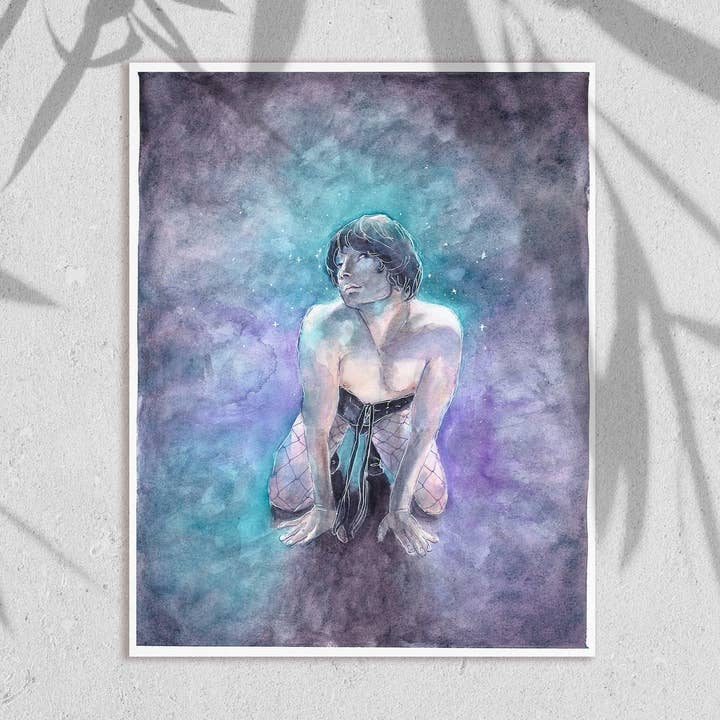 Men in Lingerie Print Watercolor Series (Part 2) for wholesale by Claire Doolittle Illustration