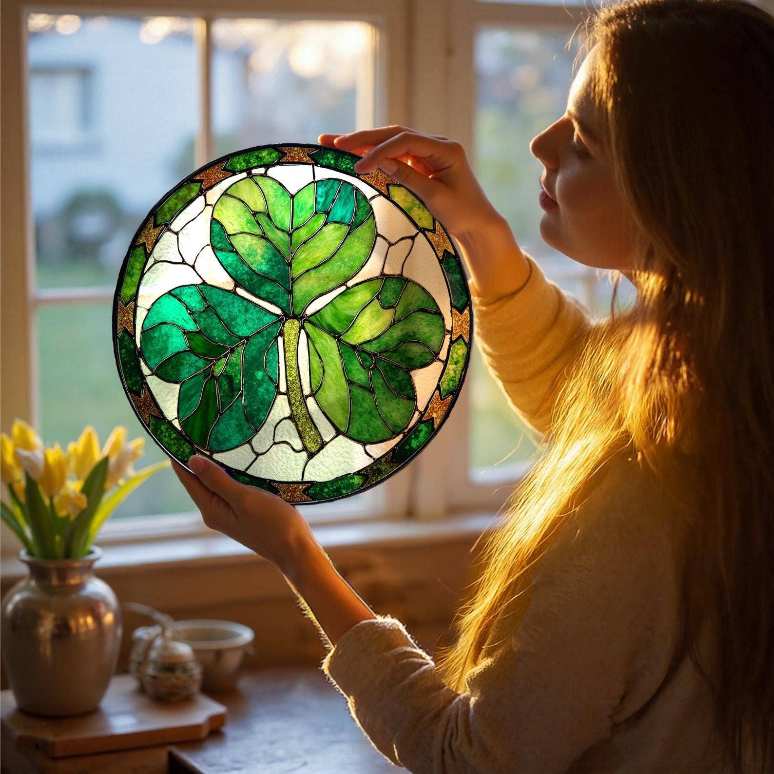 NVC Ecommerce LLC – Engroshandel Solfanger – Sød Shamrock Solfanger, Sankt Patricks Dag Ornament2