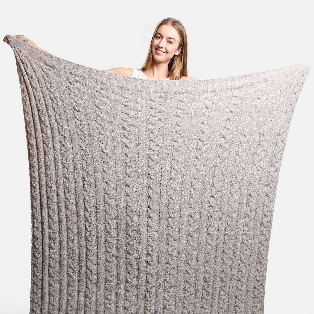 Fashion City - Wholesale Throw Blanket - Braided Cable Knit Luxury Soft Throw Blanket4