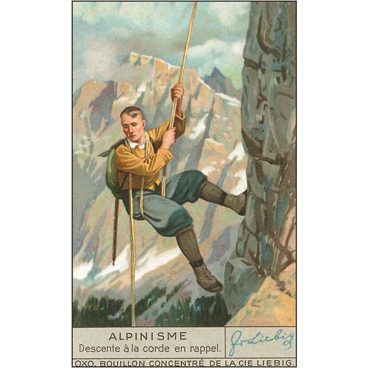 Found Image Press - Wholesale Stationery/Notecard Set - Greeting Card OL-33 Rappel Rock Climbing
