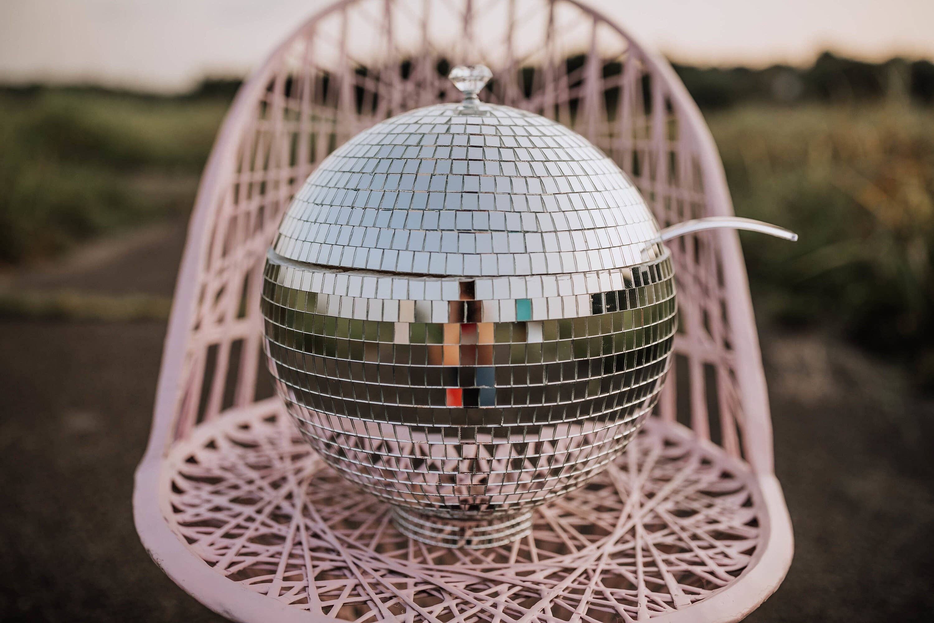 PrissyEm Disco Party and Barware - Wholesale Punch Bowl - 12" Disco Ball Punch Bowl9