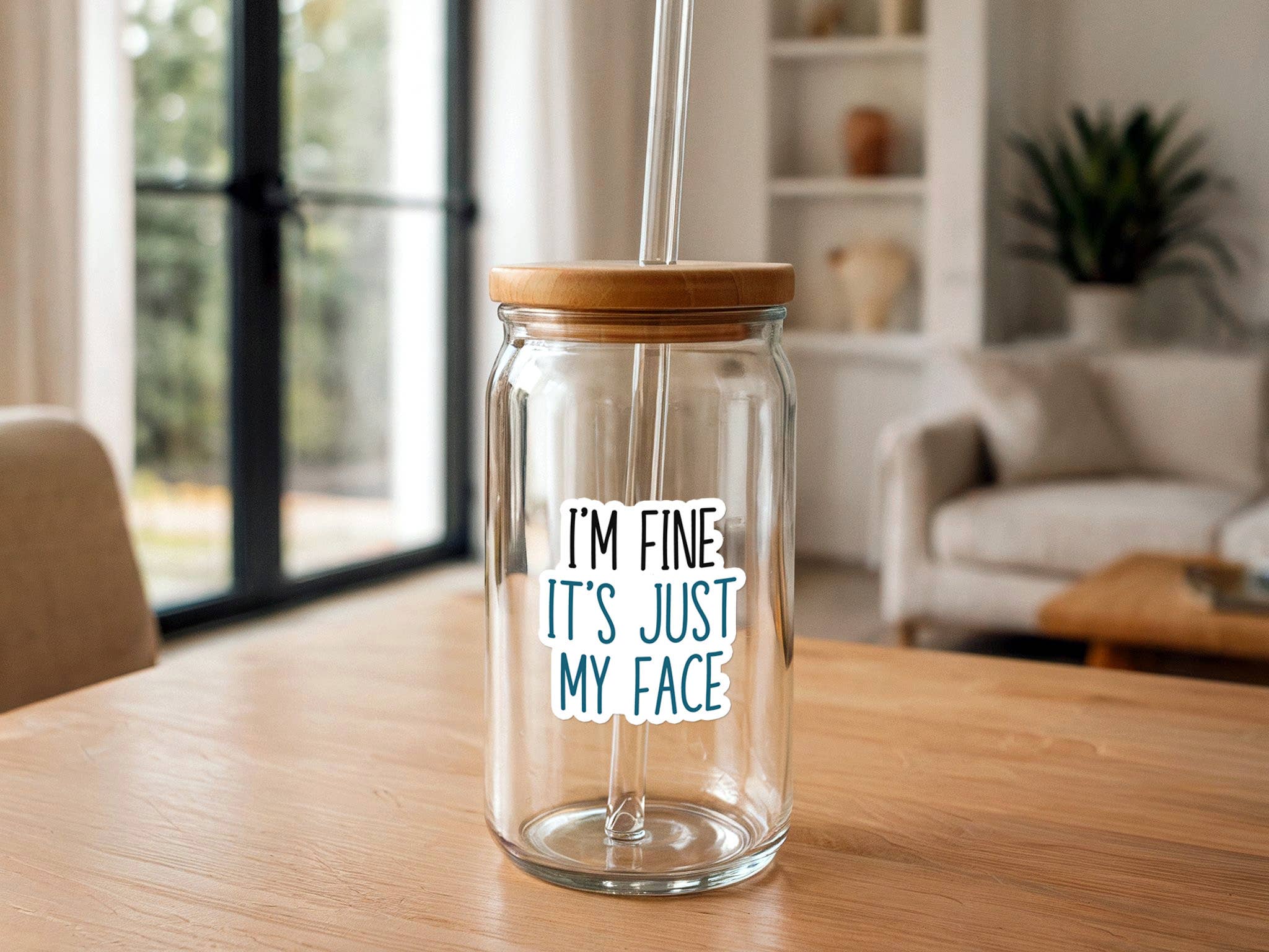 Missional Merch - Wholesale Sticker - I'm Fine, It's Just My Face | Funny Sticker | Waterproof2
