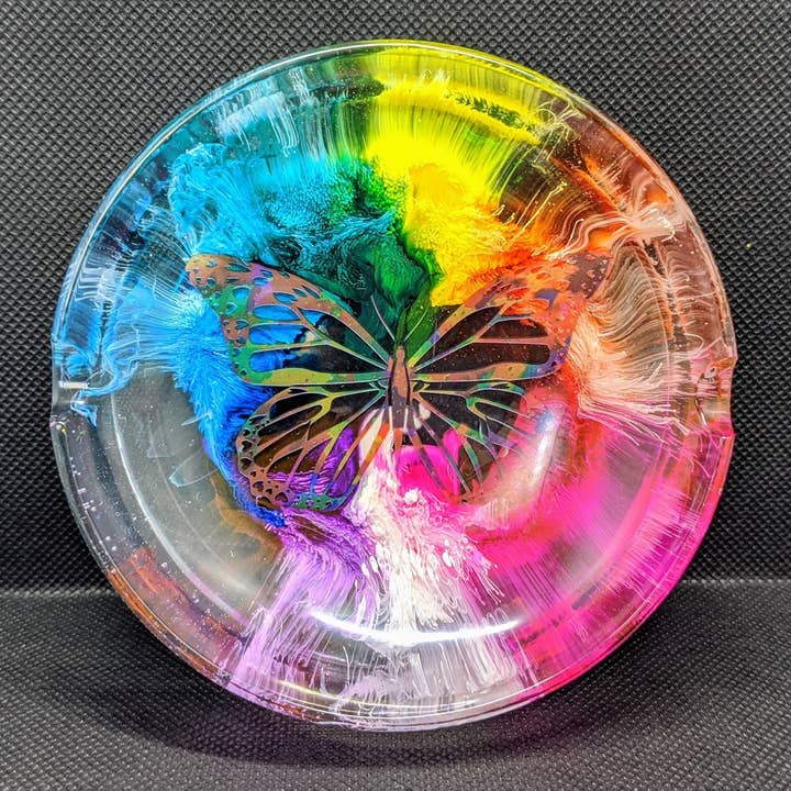 Colorful Rainbow Burst Butterfly Ashtray for wholesale by Paeday Design