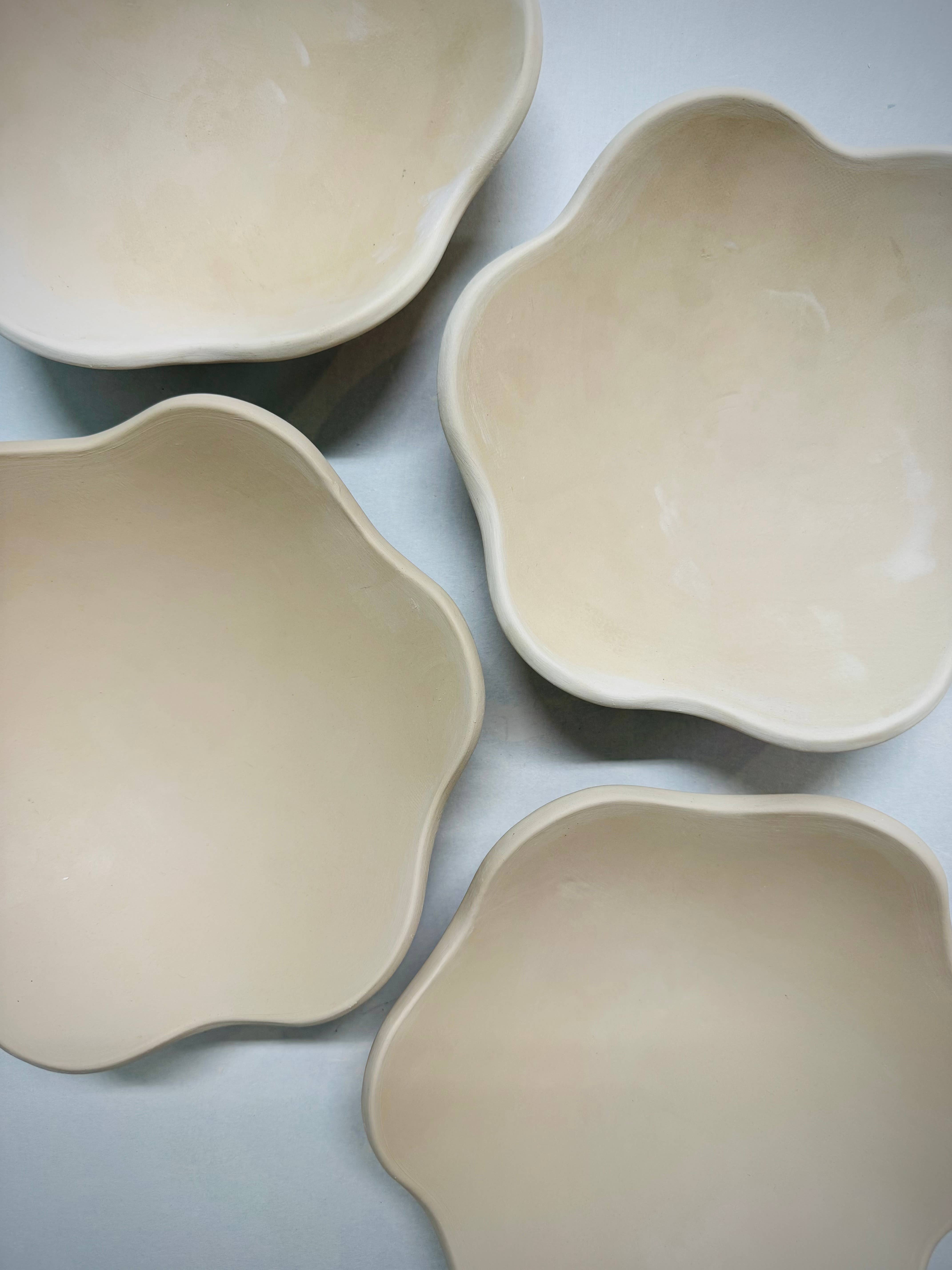 Wishbone Pottery - Wholesale Bowl - Lulu Petal Bowl | Stoneware | Raw Exterior + Glaze Interior 5
