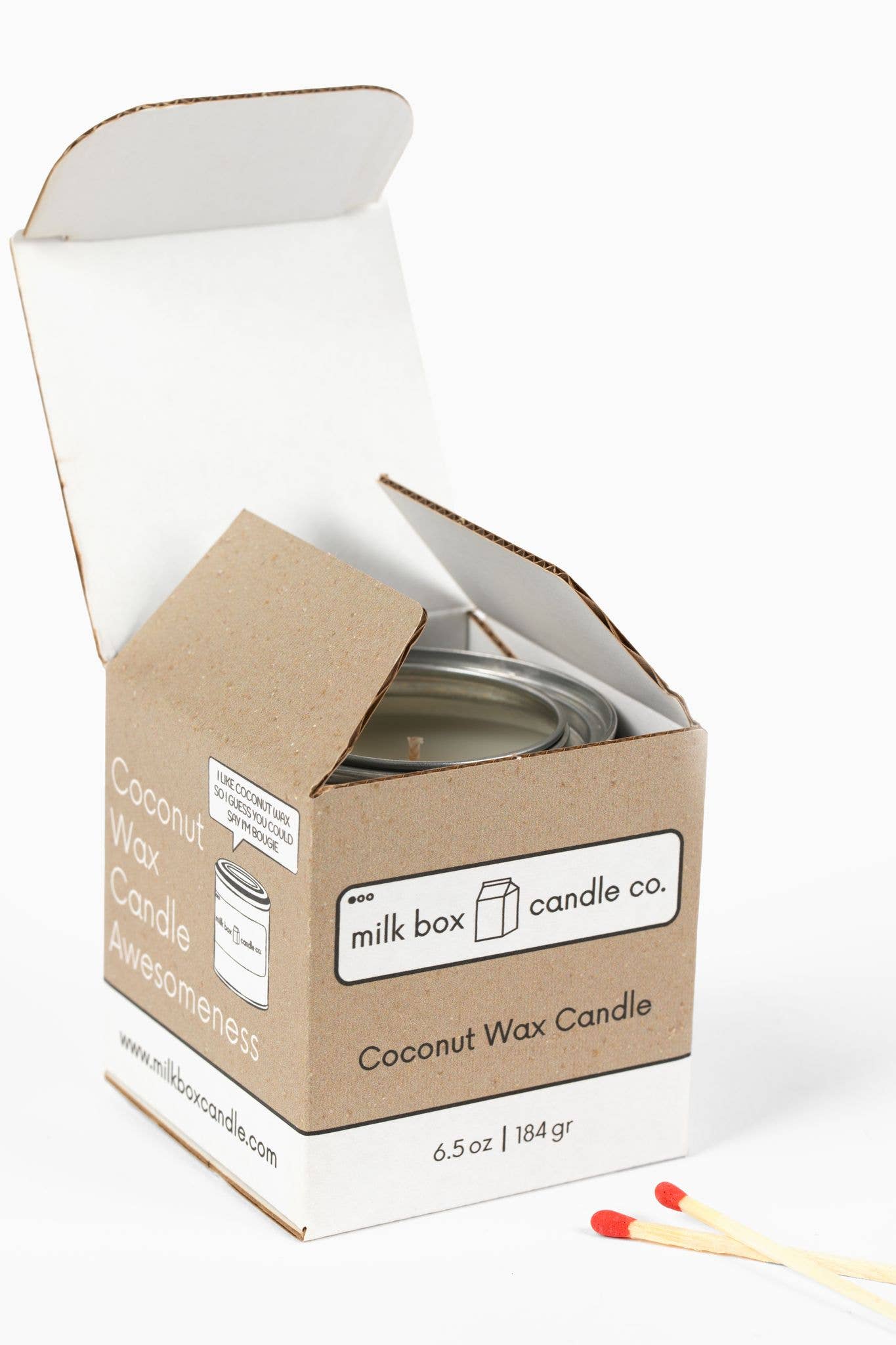 Milk Box Candle Co. - Wholesale Travel Candles - Bougie Coconut - 100% Recyclable Coconut Wax Scented Candle1