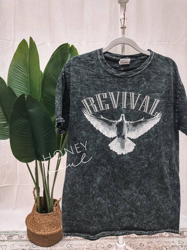Honey Soul LLC - Wholesale Screen Printed T-Shirt - Women's - Revival Dove Mineral Wash Tee