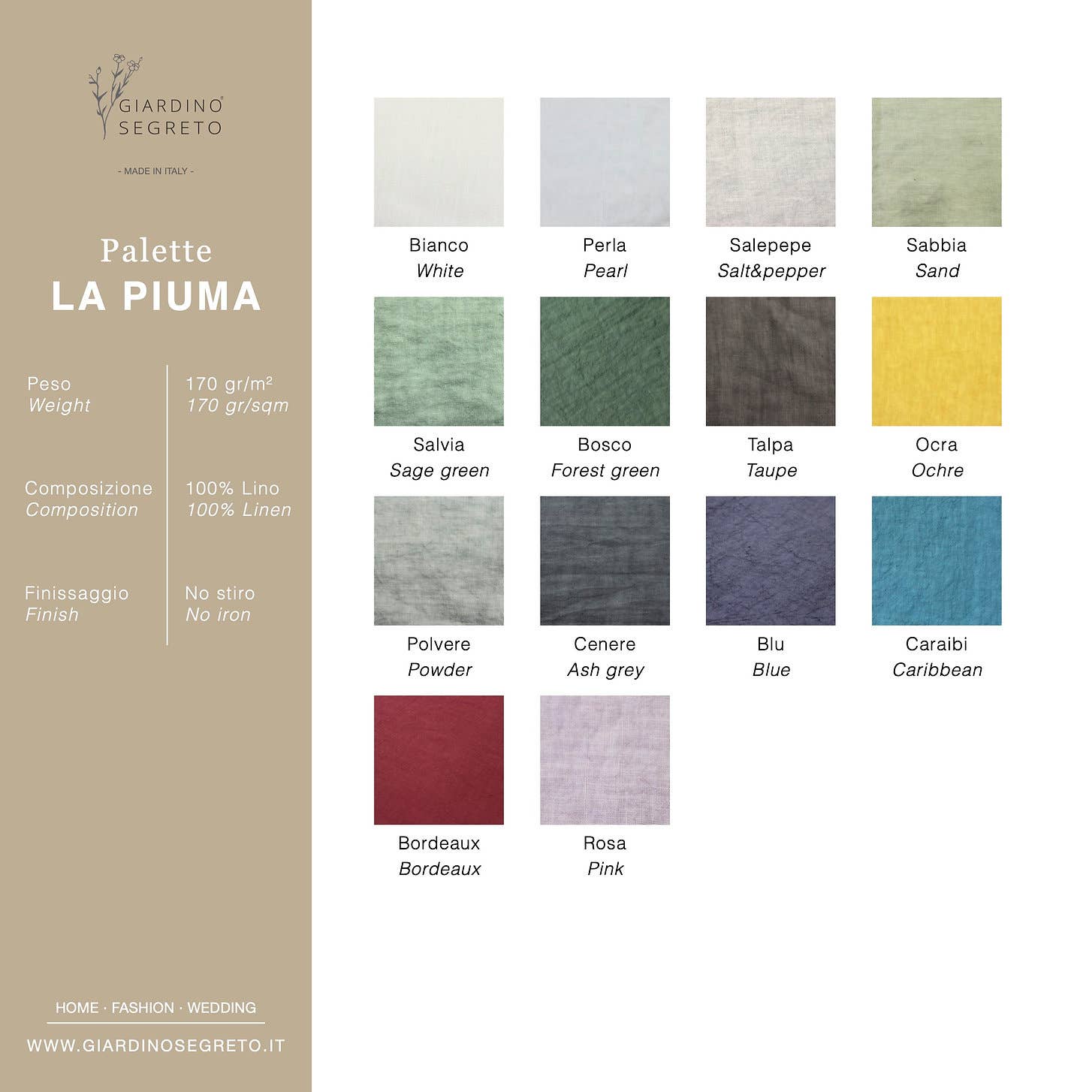 Giardino Segreto - Wholesale Gift Bag - Linen gift bag with flap for guests - PIUMA1