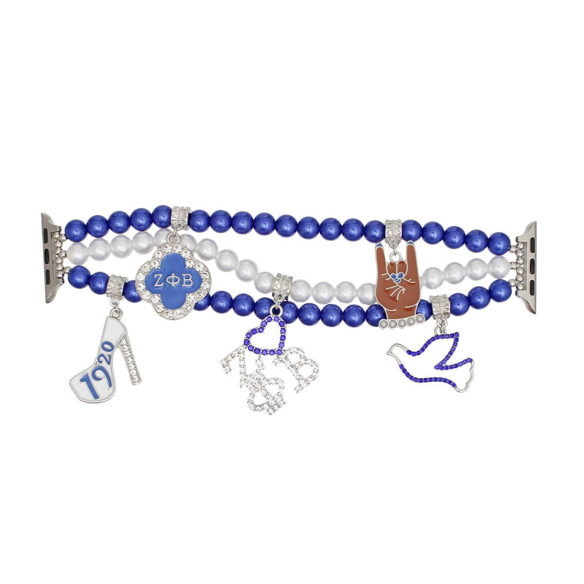 ZPB Sorority Blue White Pearl Watch Band for Women for wholesale on Faire2