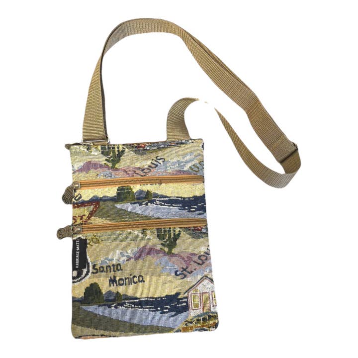 Dony Corp - Wholesale Crossbody Bag - Unisex - Vintage Route 66 High Quality Tapestry Crossbody Bag