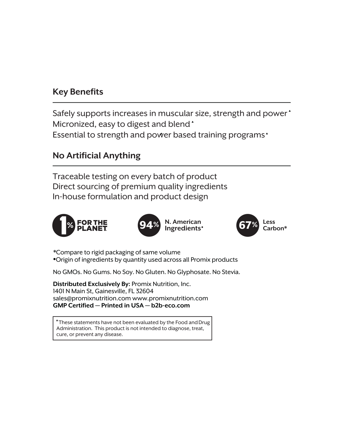 Promix - Wholesale Protein/Superfood Powder - Non-GMO Creatine10