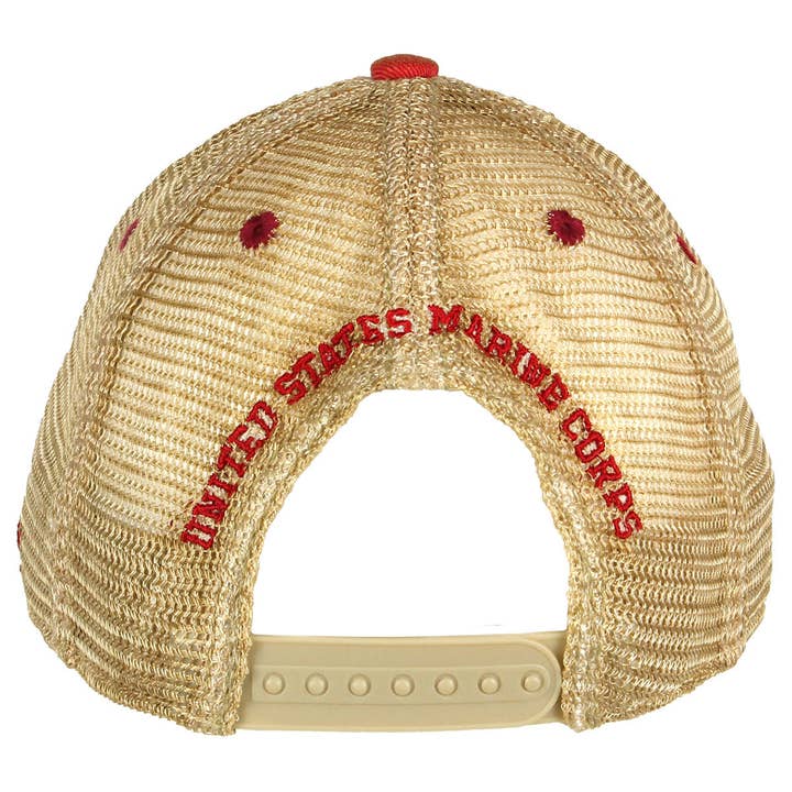 USMC 'Eagle, Globe, and Anchor' Vintage Trucker Hat - Red for wholesale on Faire4