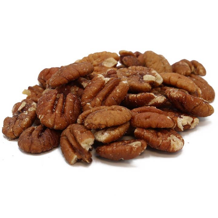 Roasted Salted Standard Pecan Pieces 25lb for wholesale by Royal Wholesale
