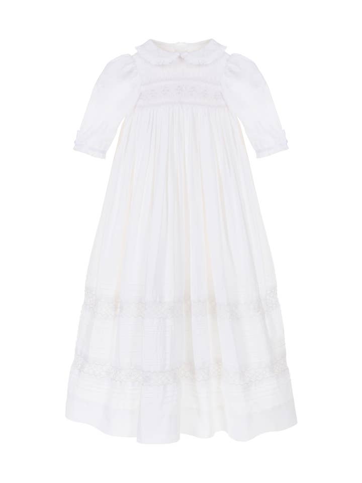 Annafie London Ltd - Wholesale Jurkset - Baby - Klassieke doopjurk met handgesmokte details voor ceremonie