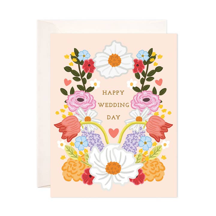 Wedding Day Greeting Card - Wedding Card, Gift for wholesale by Bloomwolf Studio