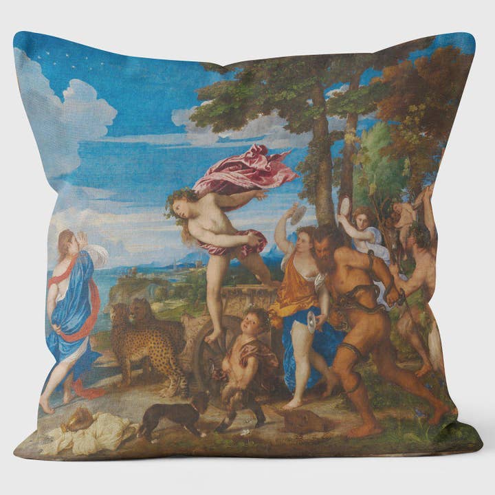 Bacchus et Ariane - Titien - Coussin de la National Gallery pour la vente par ART CUSHIONS