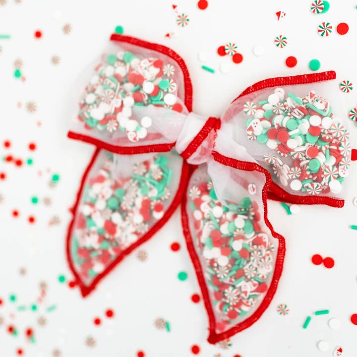 Mesh Shaker Bow - Jingle Bell Jubilee for wholesale by Cheeky Plum