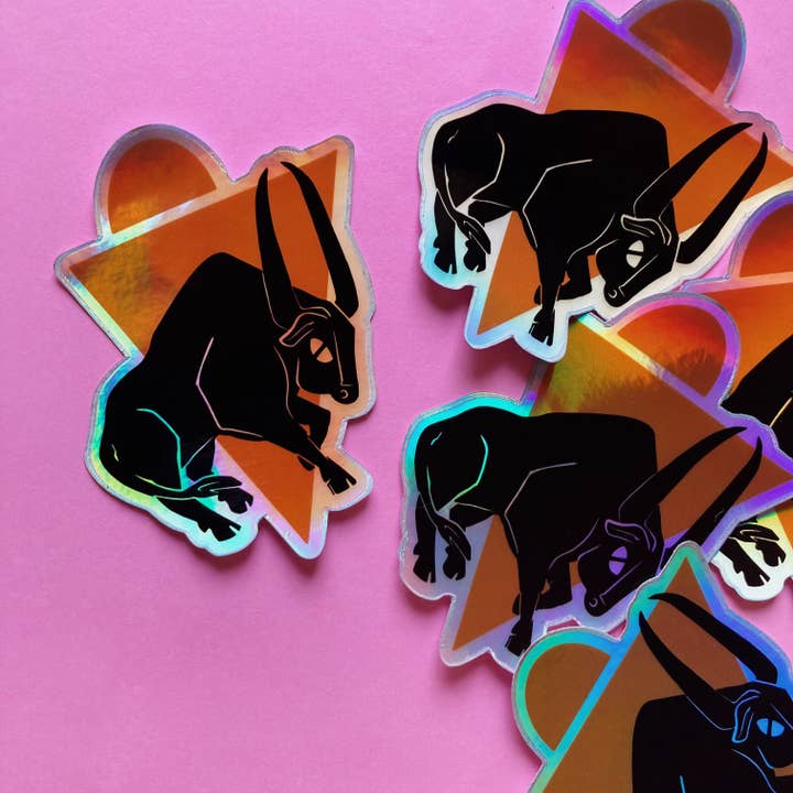 Oxen Zodiac Holografisk klistermärke för wholesale av Pier Six Press