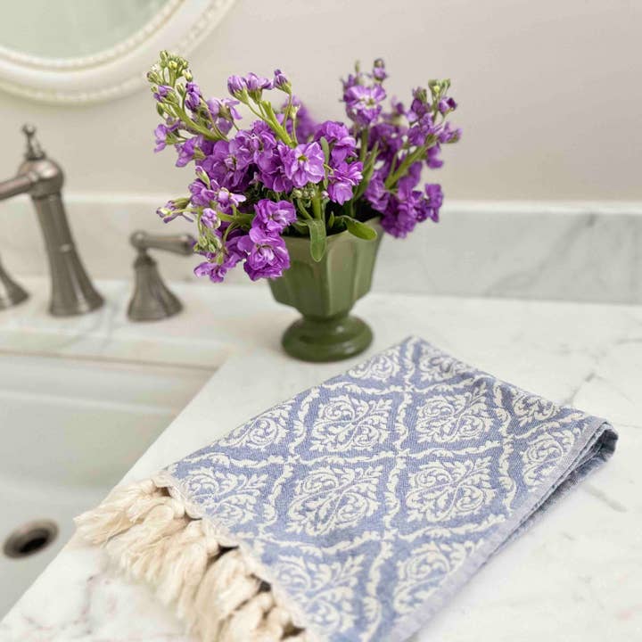 Minnie and Moon - Wholesale Hand Towel - Jardin Hand Towel Periwinkle Blue