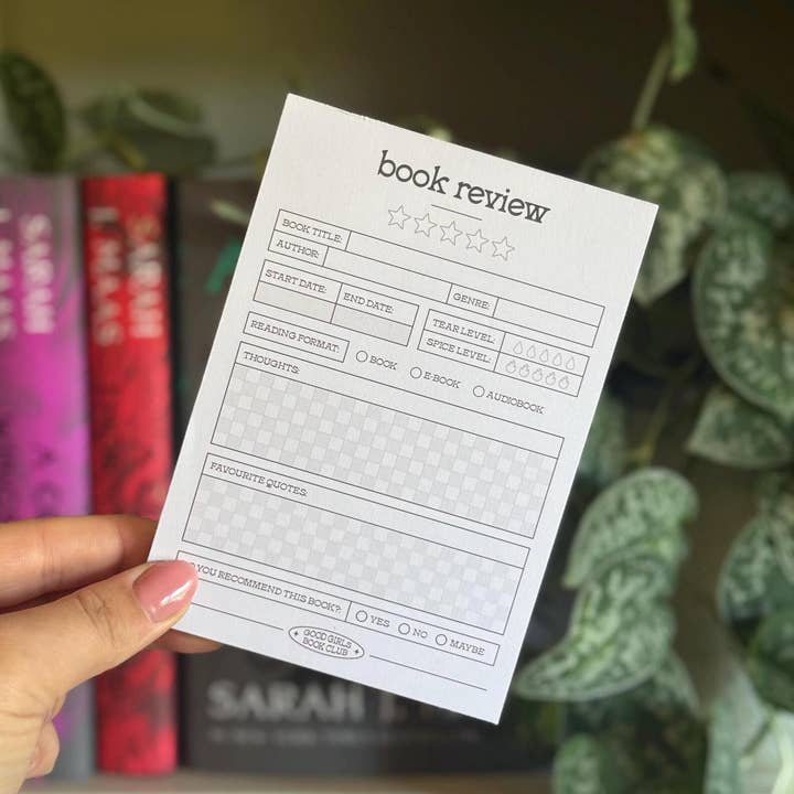Good Girls Book Club – wholesale Notepad – Book Review Notepad in Retro Neutral, 50 Sheets1