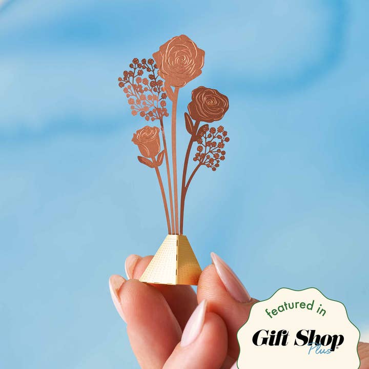 Rose Tiny Bouquet - Copper Or Brass for wholesale by Another Studio UK