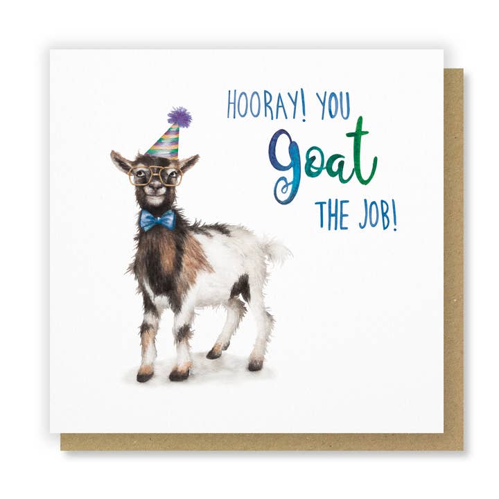 Citrus Bunn - Wholesale Congratulations Card - Goat the Job - Congratulations Pun Funny Greetings Card