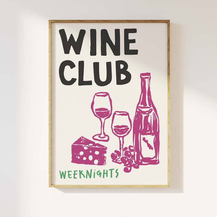 Wine Club Imprimer pour la vente par April Lane Art