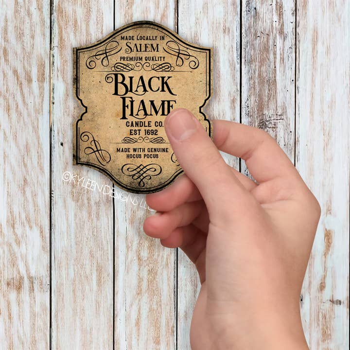 Black Flame Candle Die Cut klistermärke  för wholesale av Kyleen Designs
