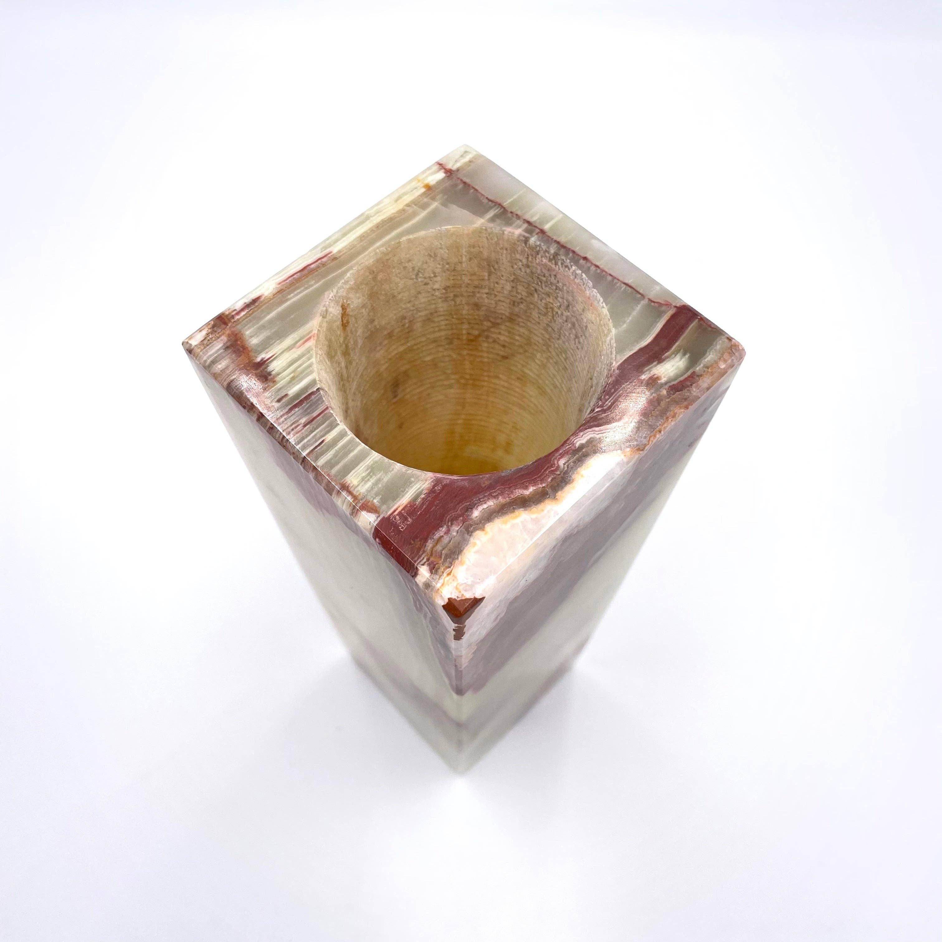 Page Imports - Wholesale Vase - 8" Square Vase in Marble and Onyx1